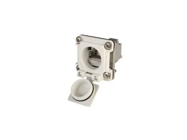 Telegärtner 100022954 STX V6 RJ45-Flanschset Variante 6 100022954 Kupplung, Einbau Pole: 8P8C Lichtgrau 1 St.