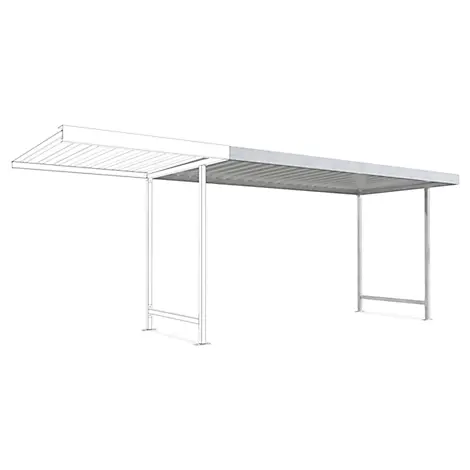 UV-beständige Überdachungssystem Modell Leipzig, einseitig, Anbaueinheit, T 2200 mm, B 4300 mm, verzinkt