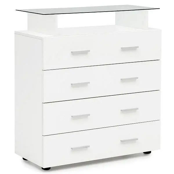 Wohnling Gestaltung Sideboard Weiß Hochglanz 76x84x35 cm WL5.850