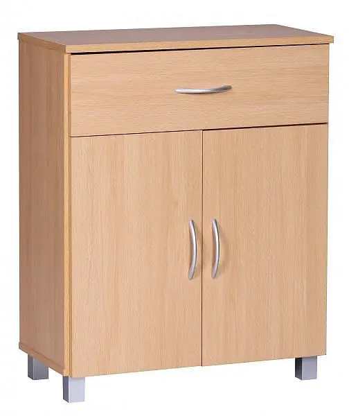Wohnling Sideboard Buche 60x75x30cm mit Schublade und Türen WL1.335