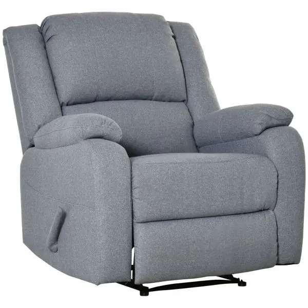 HOMCOM Fernsehsessel Relaxsessel mit Liegefunktion TV-Sesse Polyester Grau 839-334