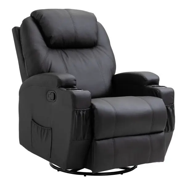 HOMCOM Massagesessel Fernsehsessel Relaxsessel Sessel 5 Massage-Modi Schwarz 700-029V03BK