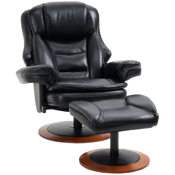 HOMCOM Relaxsessel mit Ottomane Fernsehsessel mit Liegefunktion Liegesessel 839-551V00BK