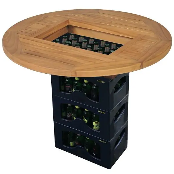vidaXL Bierkastentisch Teak 70 cm 43807