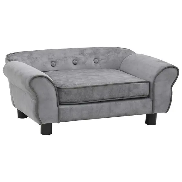 vidaXL Hundesofa Grau 72x45x30 cm Plüsch 170951