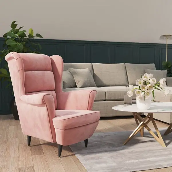 vidaXL Sessel Rosa Samt Farbe: Rosa Material: Samt (100 % Polyester) Sperrholz 324063