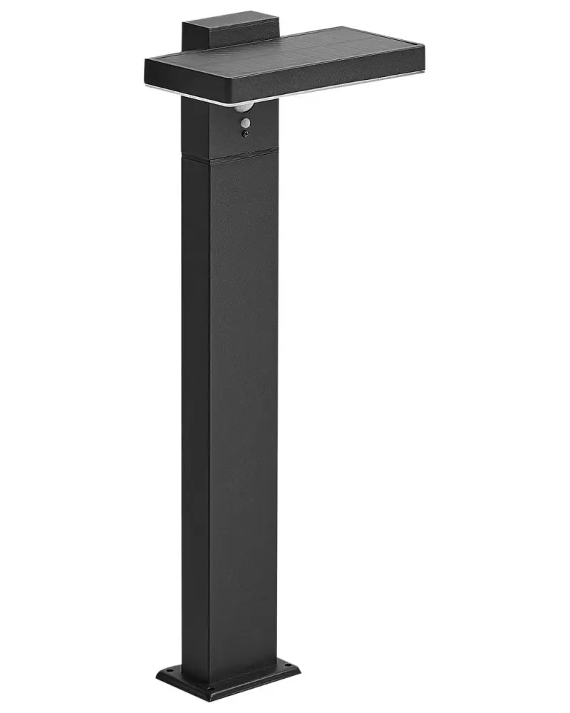 Solar Outdoor LED Bollard Lamp POPLAR Motion Sensor Schwarz
