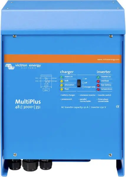Victron Energy Netzwechselrichter MultiPlus 48/3000/35-50 230 3000 W 48 V/DC - 230 V/AC integrierter Laderegler inkl. Sola...
