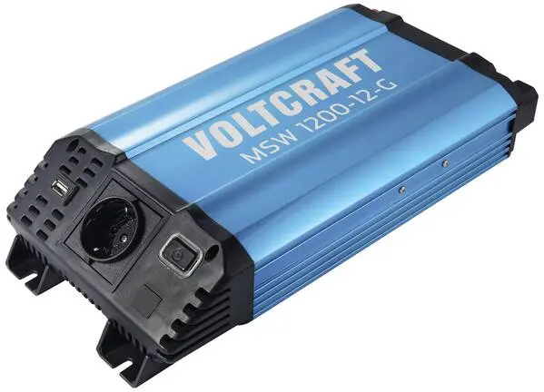 VOLTCRAFT Wechselrichter MSW 1200-12-G 1200 W 12 V/DC - 230 V/AC modifizierte Sinuswelle | 100W | Monokristallin