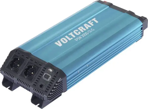 VOLTCRAFT Wechselrichter PSW 3000-12-G 3000 W 12 V/DC - 230 V/AC reine Sinuswelle für Camping und Garten