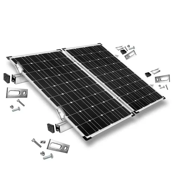 Offgridtec Befestigungskit mit Stockschrauben für Schrägdachmontage 2 Solarpanele Rahmenhöhe 35mm 8-01-013765-004
