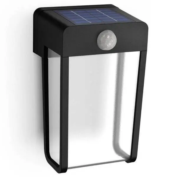 Philips Lighting Shroud 8720169265509 Solar-Außenwandleuchte mit Bewegungsmelder 2.3 W Warmweiß Schwarz
