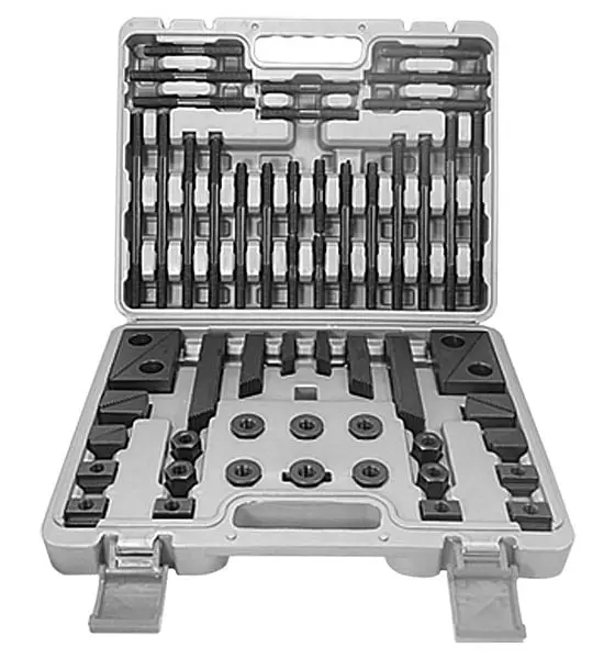 MACK Aufspannset im Plastikkoffer 58-teilig Anzugsgewinde M12 T-Nutensteine 14 mm 11-PKS-M12