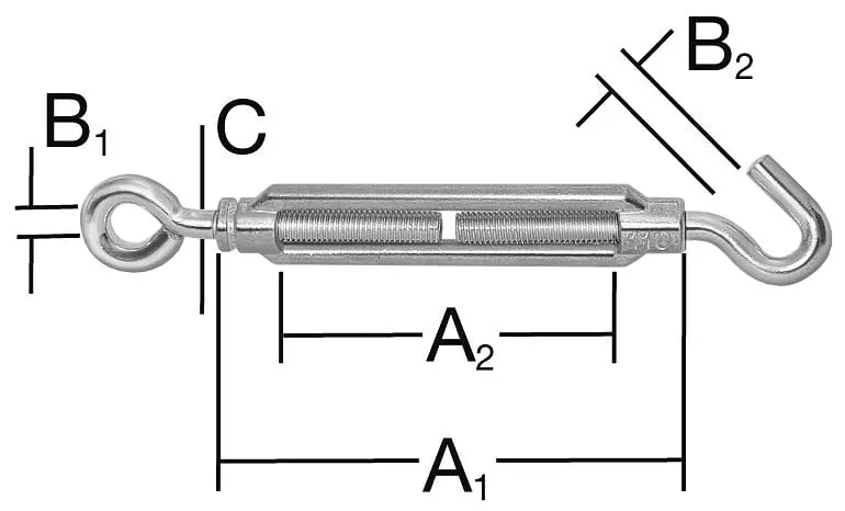 Vormann Spannschloss M6 x 100 Haken/Öse VE: 10 Stück 007900235AV
