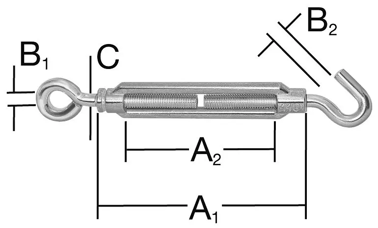 Vormann Spannschloss M5 x 70 Haken/Öse VE: 5 Stück 007900782AV