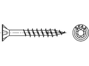 ART 88091 SPAX-S-Schrauben Stahl 5 x100/60 -T20 WIROX Senkkopf galvanisch verzinkt VE=S (200 Stück)
