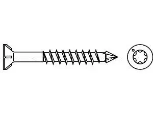 ART 88198 SPAX-M-Schrauben Seko mit Fräsrippen und CUT-Spitze Stahl WIROX 45 x 50/35-T galvanisch verzinkt VE=K (200 Stück)