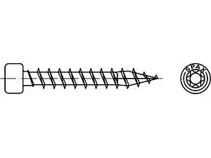 ART 89014 SPAX Zylinderkopf Stahl gehärtet 6 x 80 -T30 Beschichtung WIROX galvanisch verzinkt VE=S (200 Stück)