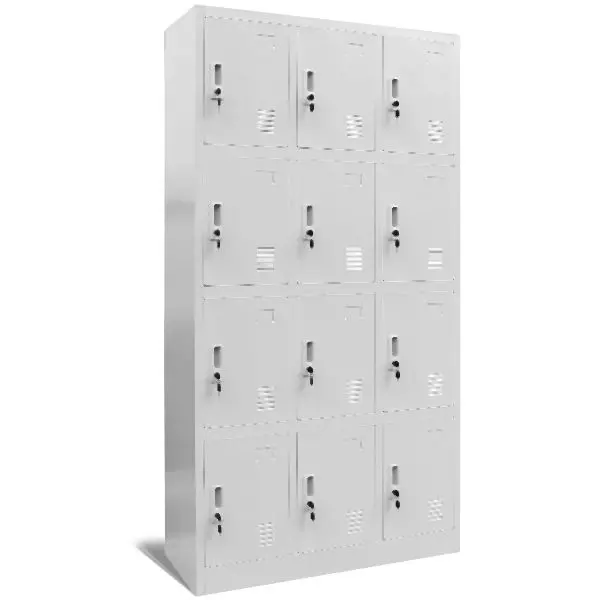 Jan Nowak Modell MARCIN (3B4A) Spind Fächerschrank Schließfachschrank mit 12 Fächern grau 782