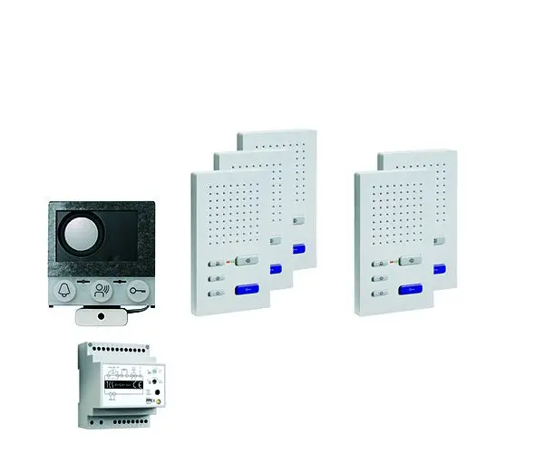 TCS audio:pack Einbau für 5 Wohneinheiten mit Einbaugeräuschvollsprecher ASI12000 + 5x Freisprecher ISW3030 + Skostspiel...