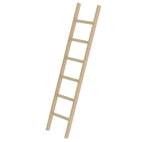 Munk Günzburger Steigtechnik Sprossen-Anlegeleiter Holz ohne Traverse 6 Sprossen 033106