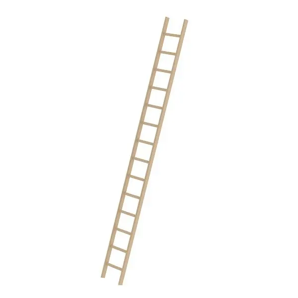 Munk Günzburger Steigtechnik Sprossen-Anlegeleiter Holz ohne Traverse 14 Sprossen 033114