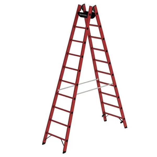 Munk Günzburger Steigtechnik Sprossen-Stehleiter GFK 2x10 Sprossen 036410