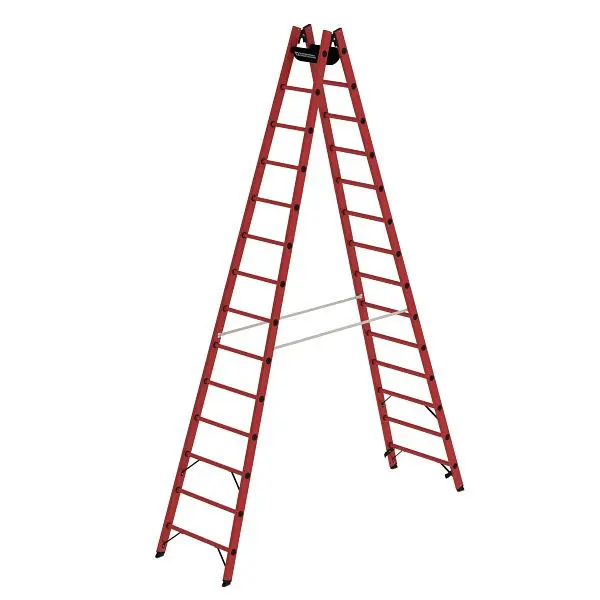 Munk Günzburger Steigtechnik Sprossen-Stehleiter GFK 2x14 Sprossen 036414
