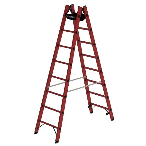 Munk Günzburger Steigtechnik Sprossen-Stehleiter GFK 2x8 Sprossen 036408
