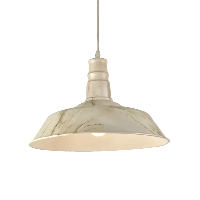 1-Kopf-Hängelampen-Set, Vintage-Scheunenschirm, Aluminium-Deckenanhänger Weiß/Grün/Rotbraun für das Esszimmer