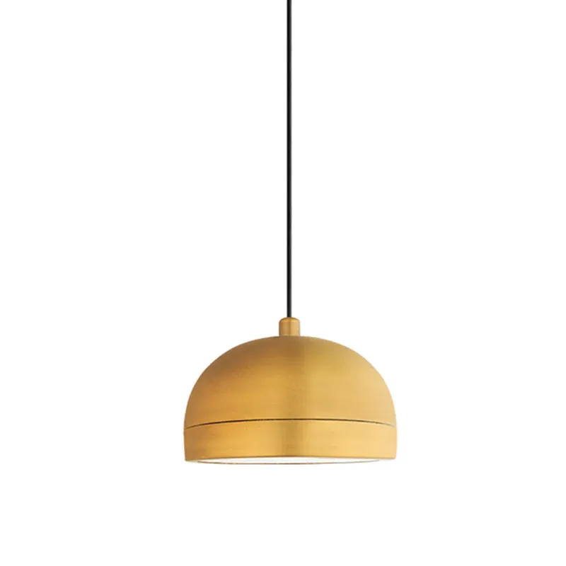 Nachttisch-Hängelampen-Set gewölbter Form, Metall, 1 Kopf, moderne Pendelleuchte aus Messing