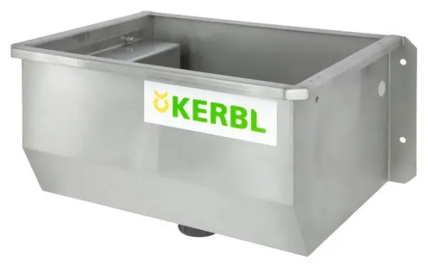 Kerbl Edelstahl Trogtränke 50cm Ablauf 2" mit Schwimmerventil 221030