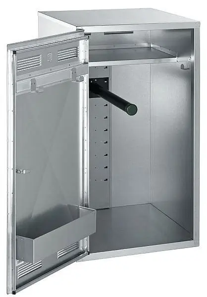 Peetz Sattelschrank mit 1 Hutablage 1 Rundrohrstütze schwarz 4 verzinkten Trensenhaken Flaschenhantiker 106 x 60 x 60 cm 102