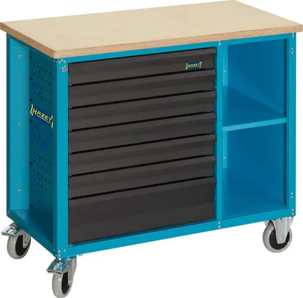 Hazet Fahrbare Werkbank Schubfächer flach: 6x 80x527x348 mm Schubfächer hoch: 1 Stück 165x527x348 mm 177W-7