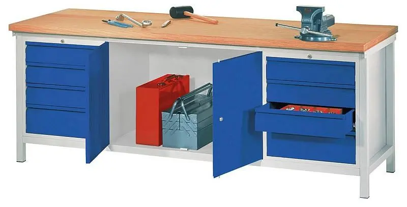 Pavoy Werkbank 2000 2 Blocks mit je 4 Schubladen + 1 Schrank 58593-200-000-735716
