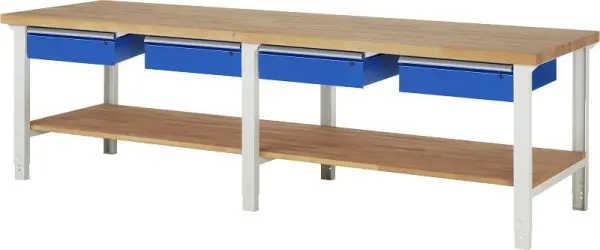 RAU Werkbank Serie 7000 - Modell 7002-7 B3000 x T900 x H790-1140 mm 03-7002A7-309B4H.11