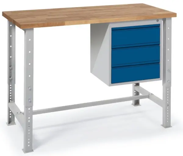 Deskin Hängecontainer WS Profi System Enzianblau RAL 5010 460 x 600 x 530 mm Container mit 3 Schubladen 284568