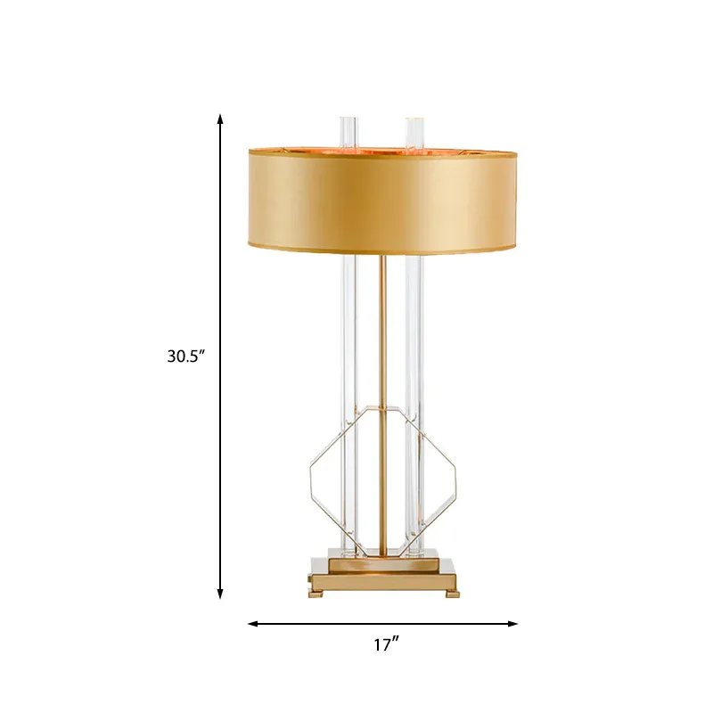 Gerader, seitlicher Schirm, Arbeitsbeleuchtung, modernistische Stoff-Lesebuchleuchte mit 1 Glühbirne Golden Lange Lebensd...