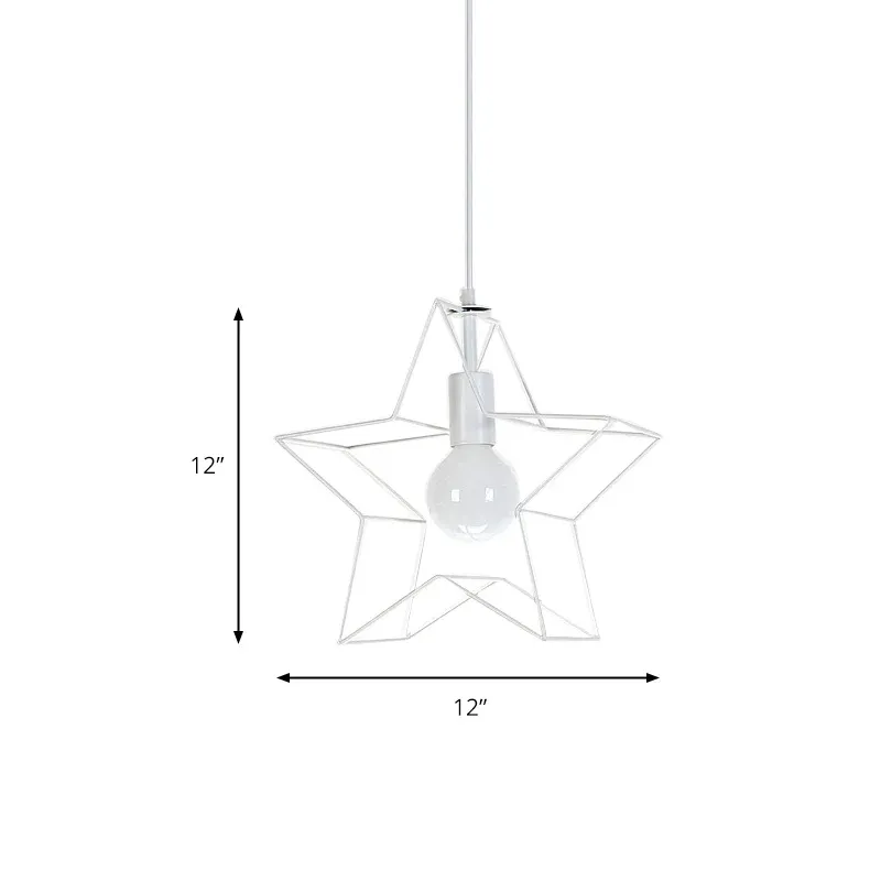 Metall-Stern-Hängeleuchte, 1 Glühbirne, moderne Hängeleuchte Weiß Lange Lebensdauer