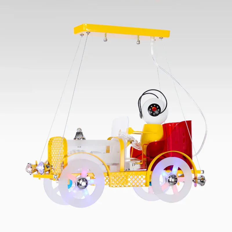 H7 Xenon Weiß Gelbe Auto-Hängeleuchte, Cartoon-Eisen-Pendelleuchte für Kinderzimmer