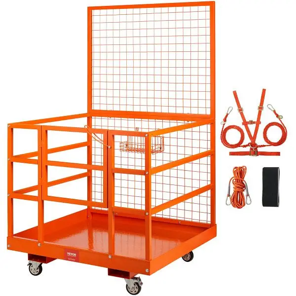 VEVOR Staplerbühne Arbeitsbühne Gabelstapler Schutzskorb Arbeitskorb 635kg CCGZPTCYMS214BM9RV0