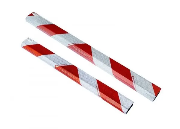 ZEBRA Warnbalken rot-weiß mit 8 Magneten - Dicke 40 mm / Länge 800 mm WBRW-800-8M