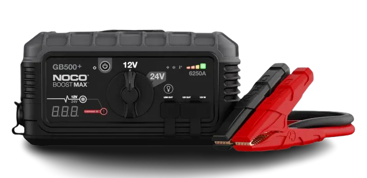 Boost MAX 12V to 24V 6250A UltraSafe Lithium Jump Starter Engines Upto 45.0 L Gas & Diesel NOCO GB500 - 2000A Startstrom