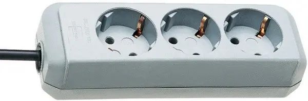 Brennenstuhl Eco-Line Steckdosenleiste 3-fach (Steckerleiste mit erhöhtem Berührungsschutz und 15m Kabel) lichtgrau VE: ...