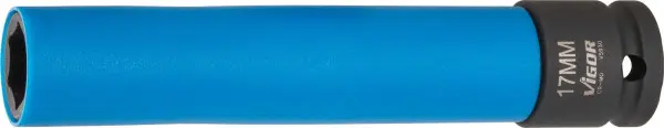 VIGOR Schlagschrauber Nusseinsatz 150 mm Vierkant hohl 125 mm (1/2 Zoll) Außen-Sechskant Profil 17 mm V5930