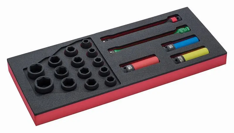 Bahco 1/3 Einlage 1/2" Kraft‐Nuss‐Einsätze + Torsionsstäbe 6-teilig FF1E5006