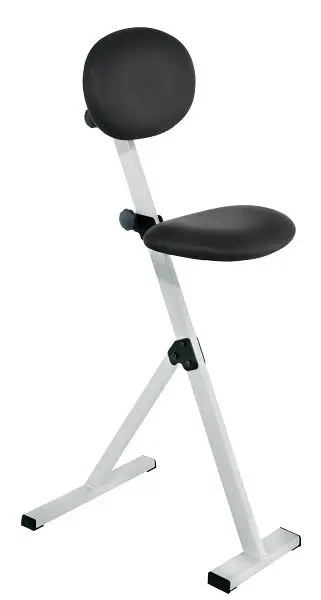 Kappes ErgoPlus Stehhilfe mit Rückenlehne Gestell lichtgrau Polster / Bezug Skai schwarz 8101.00.1013