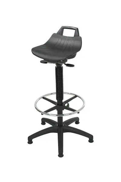 Lotz "Extrem bequem" Stehhilfe Sitz PP schwarz riesig Sitzhöhe 600-860mm Kunststoff Fußkreuz schwarz G...