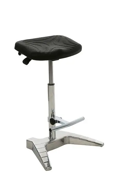 Lotz Stehhilfe körpergerecht Gestell Alu PU-Sitz schwarz höhenverstellbar 700-880 mit Fußstütze und Transportrollen 10...