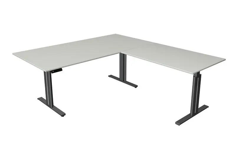 Kerkmann Sitz-/Stehtisch B 2000 x T 800 mm mit Anbauelement 1200 x 800mm elektrisch höhenverstellbar von 720-1200mm Memor...